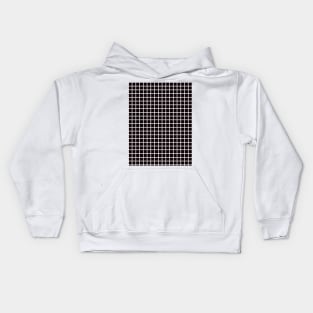 Black and White Graph Grid Pattern Kids Hoodie